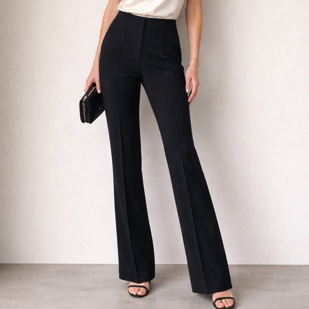 Classic High-Waist Black Flare Pants - Women's